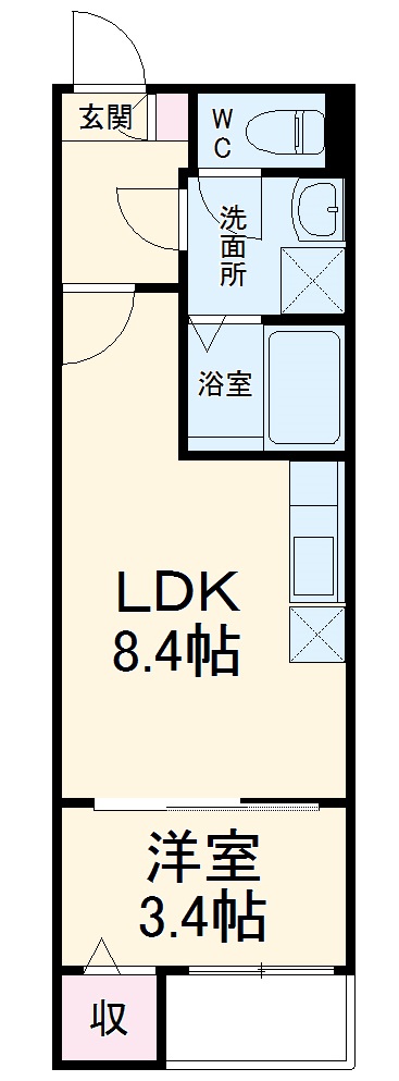 ＣＲＡＳＴＩＮＥ切戸町２丁目の間取り