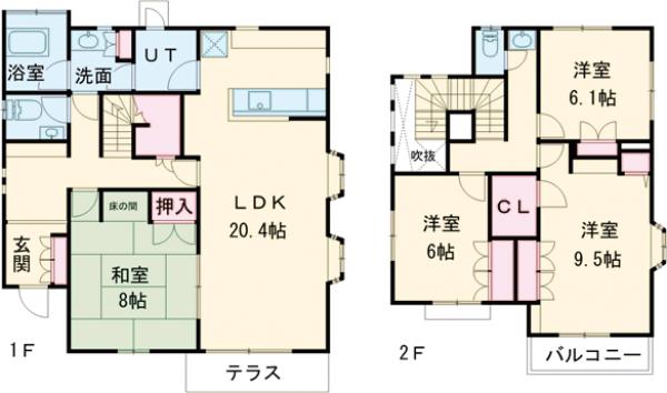 成瀬8丁目戸建ての間取り