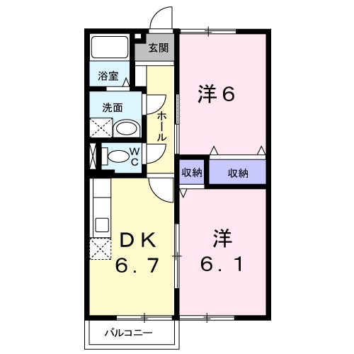 シャルマンハイツBの間取り