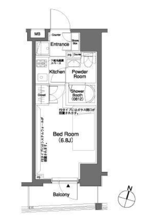 パークキューブ笹塚・906号室の間取り