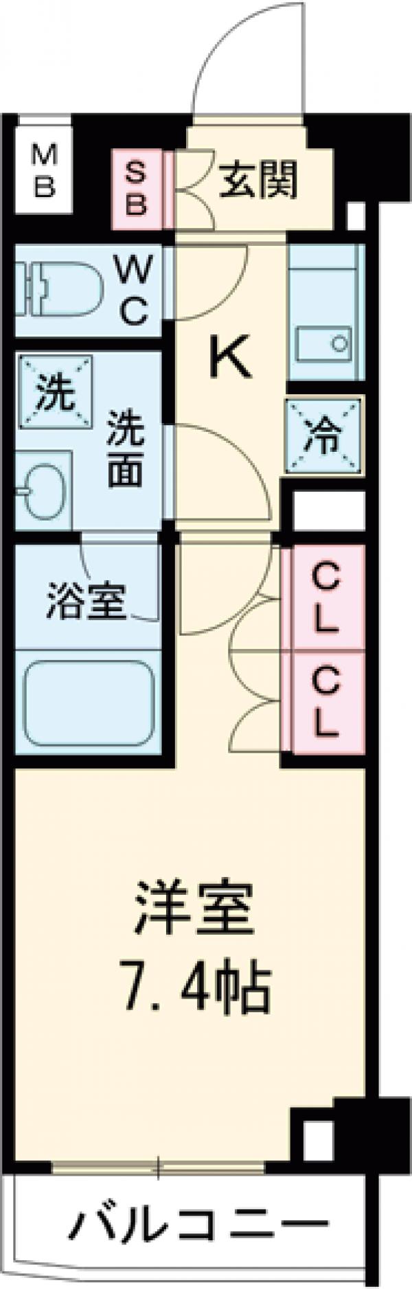 プレール・ドゥーク新宿Ｗｅｓｔ・702号室の間取り