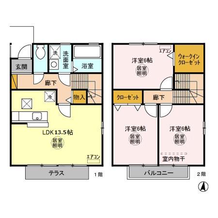 リビングタウン姫子 Cの間取り
