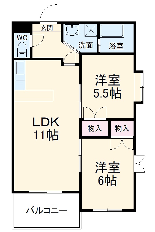 南大通りイステートハイツの間取り
