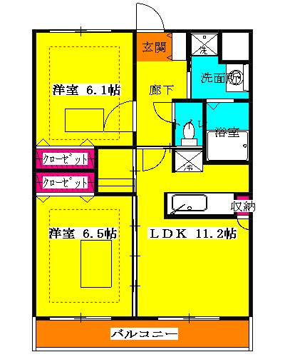 ルネス カトレアコートの間取り