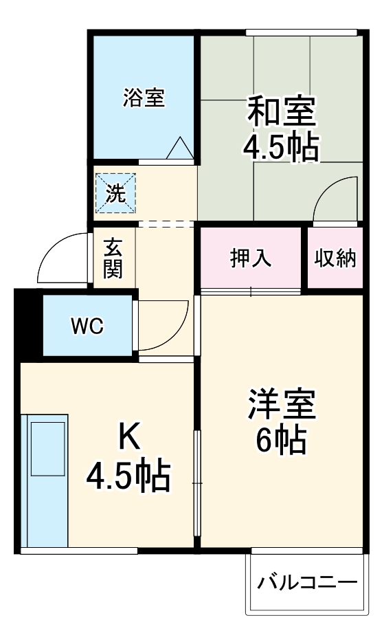 山口ハイツB棟の間取り