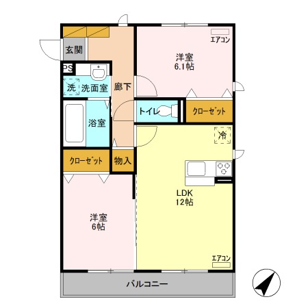 セジュール富久の間取り
