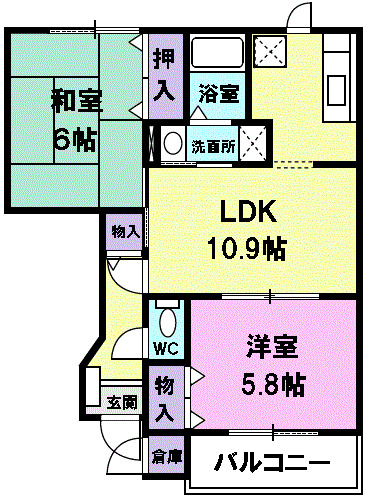 メゾン・ド・ソレイユⅠの間取り