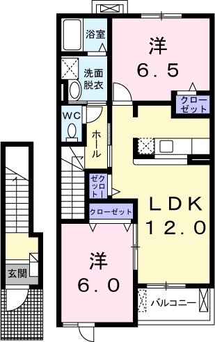 レフレールⅡ・02020号室の間取り