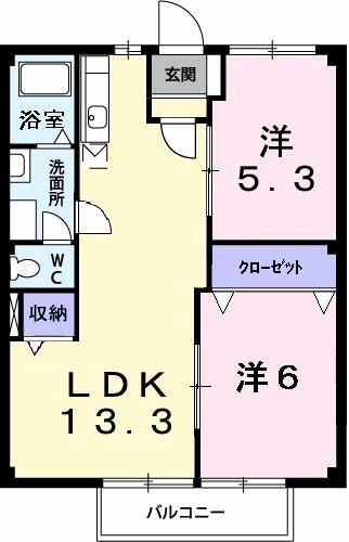 ハイツイチハラＡ・02020号室の間取り