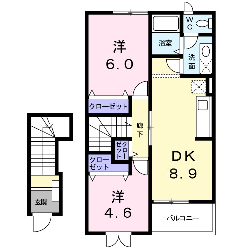 プロムナードAの間取り