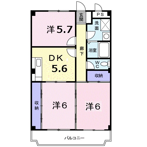 シャルマンK&Lの間取り