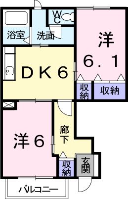 ハーモニープレイス Bの間取り