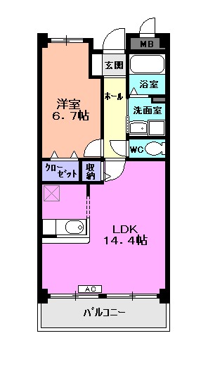 ザ・ウィング Sの間取り
