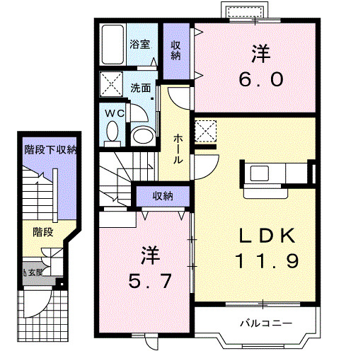 サニースクエアBの間取り