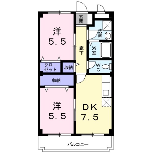 スカイハイツはなぶさの間取り