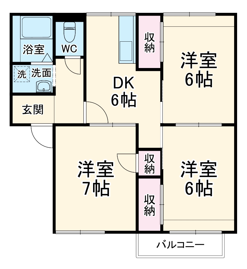 パレスAGAWA Bの間取り