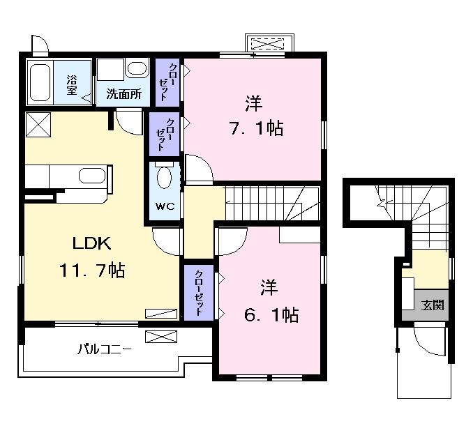 クラール柳瀬の間取り