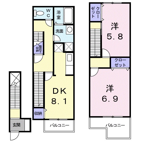ファミールBの間取り