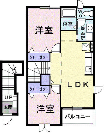 グリーン・ヒル　Ａの間取り