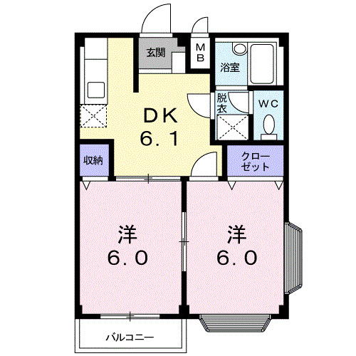 エルディム華Ａの間取り