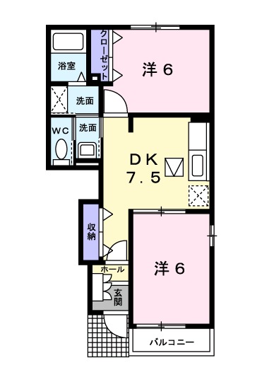 エーデルシュタイン Bの間取り