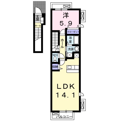 スウィートノーブルAの間取り