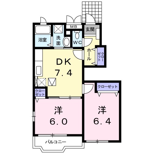 グランデカメリア山の手Ⅴの間取り