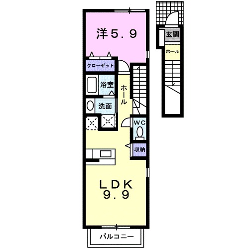 サンメゾンＡ・02010号室の間取り