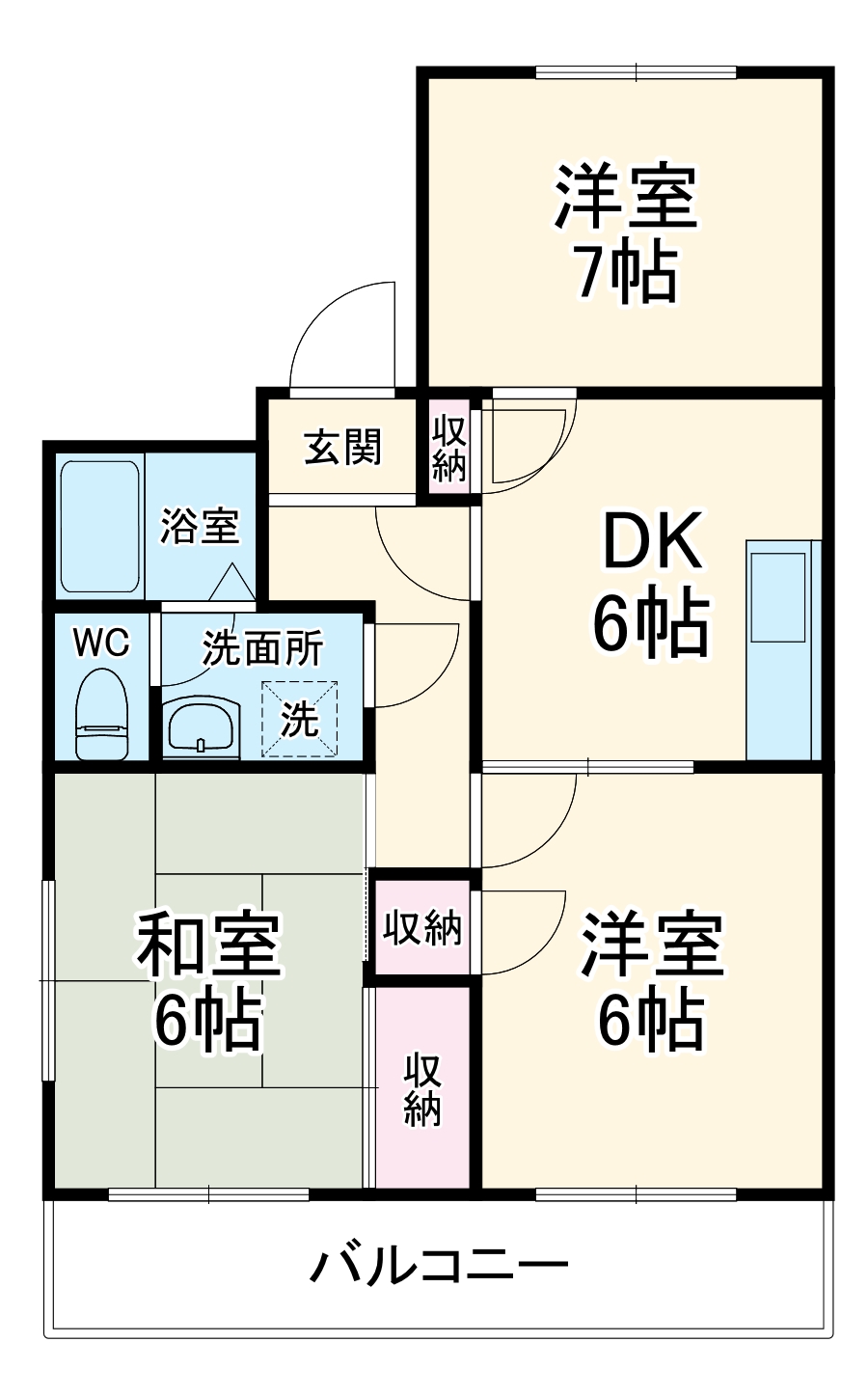 サニーヒル石名坂の間取り