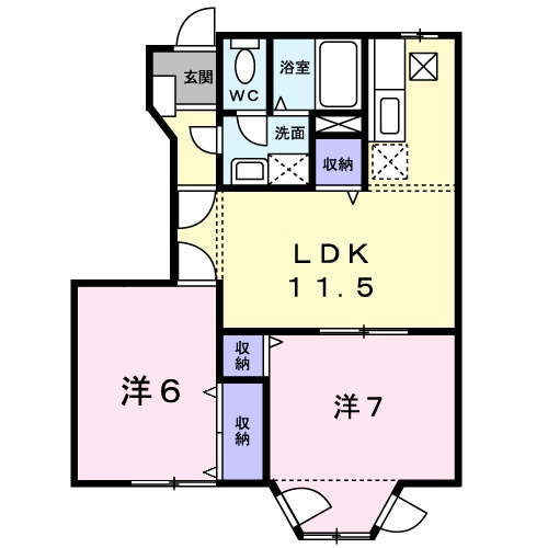 クレアガーデン　Ｄ棟の間取り