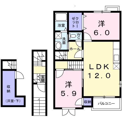 パイン　ヴィレッジＡの間取り