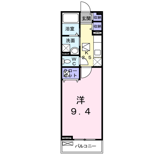 01020号室の間取り
