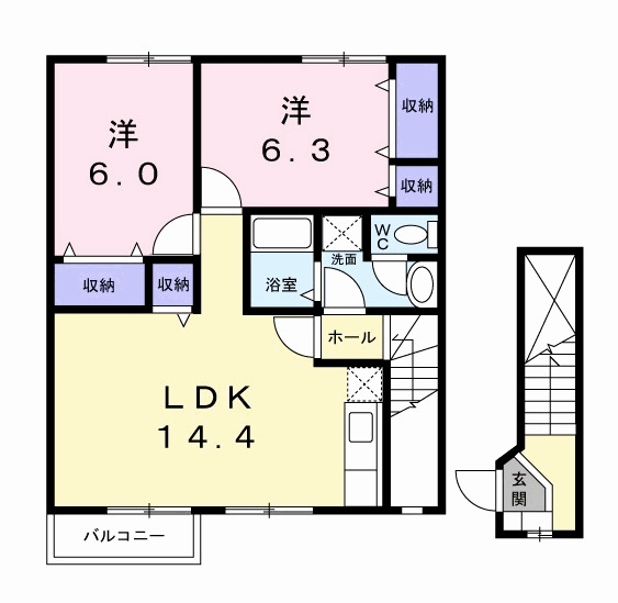 リジェールフルールCの間取り