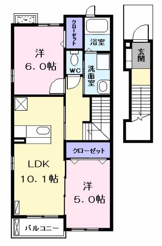 フィオーレ Ⅱ (Fiore)の間取り