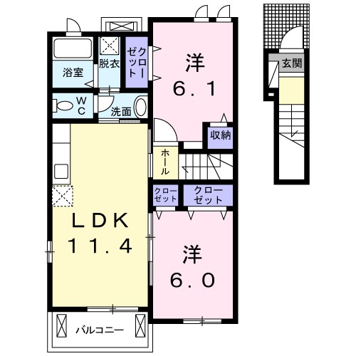 エレガンスDの間取り