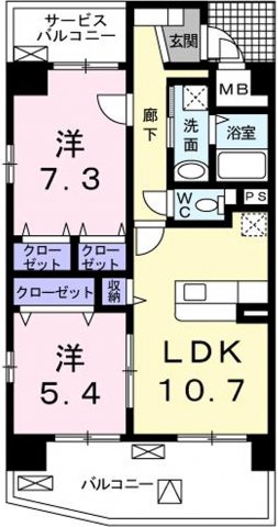 キャトルセゾン代官町の間取り