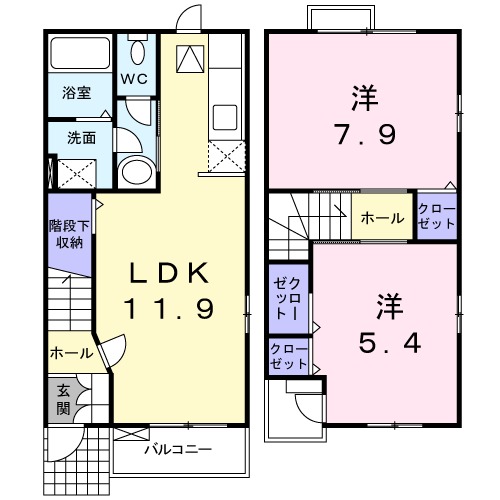 ウォーター フィールド Eの間取り