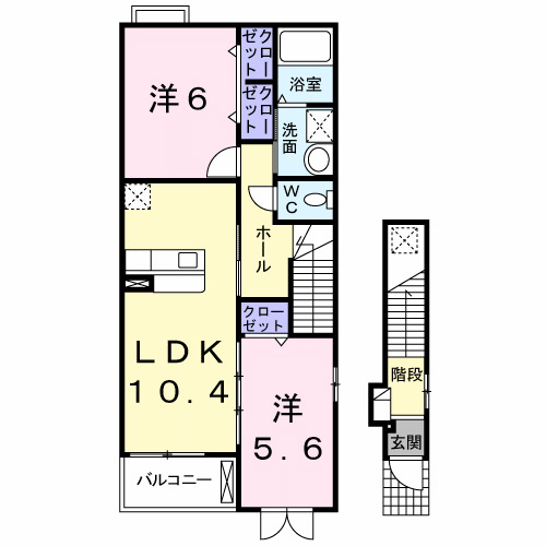 ウィスティリア　Ⅱの間取り