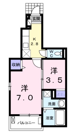 シャン・ド・フルール Ⅱの間取り