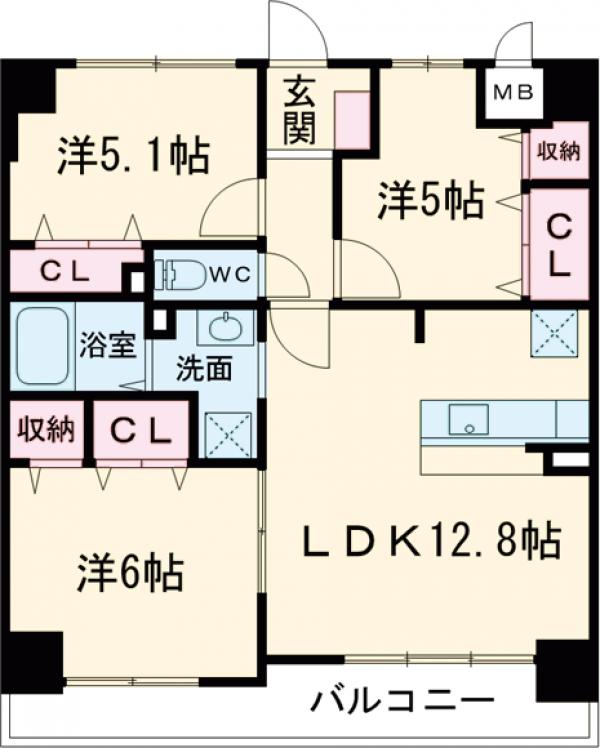 スカイシャトレ空港南の間取り