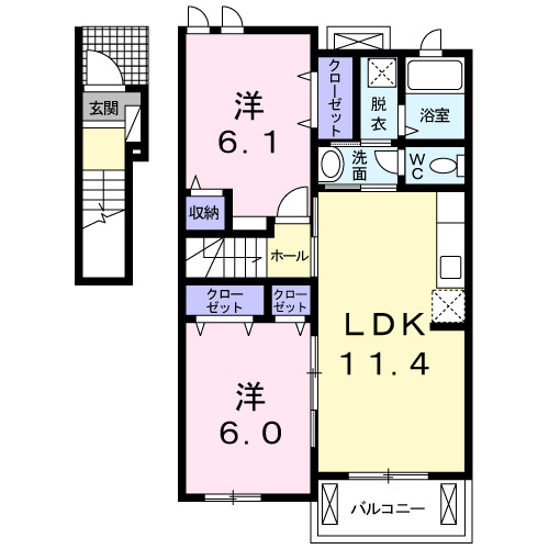 ＰｅａｒｌＡ・02020号室の間取り
