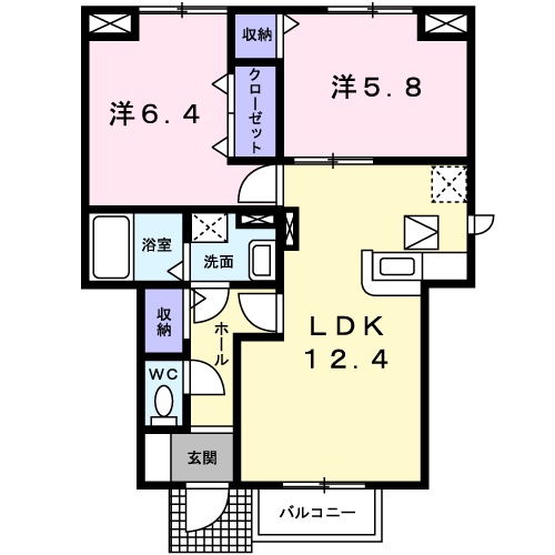サバ-バンハウスⅠの間取り
