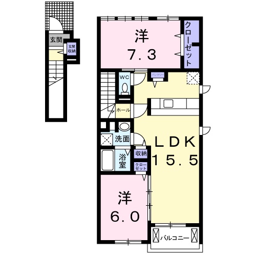ヴィオラ 渡の間取り