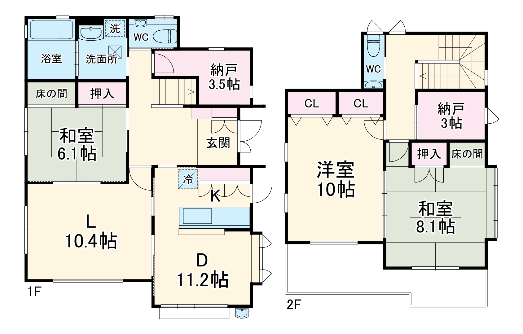 伊勢原市神戸貸家の間取り