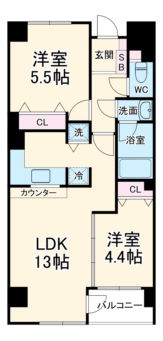 フォンティーヌ川崎の間取り