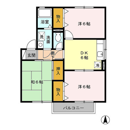 リヴェール高沢ⅡBの間取り