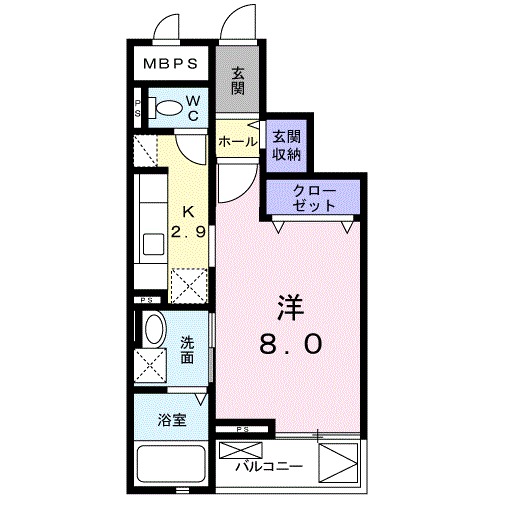 シエル・ブルー Bの間取り