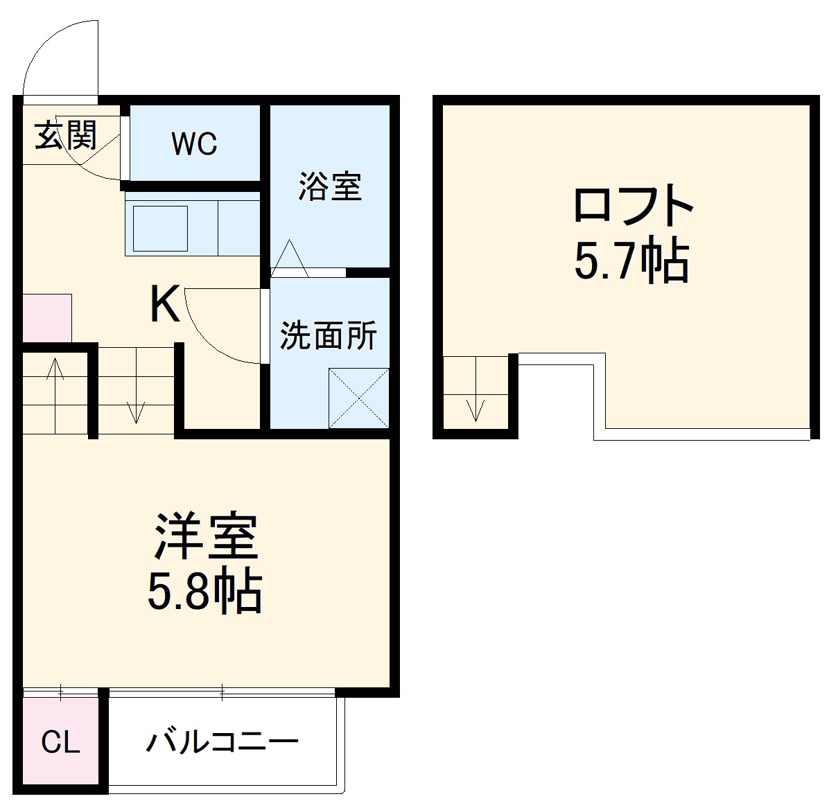 ルシエルメゾネット志賀本通の間取り