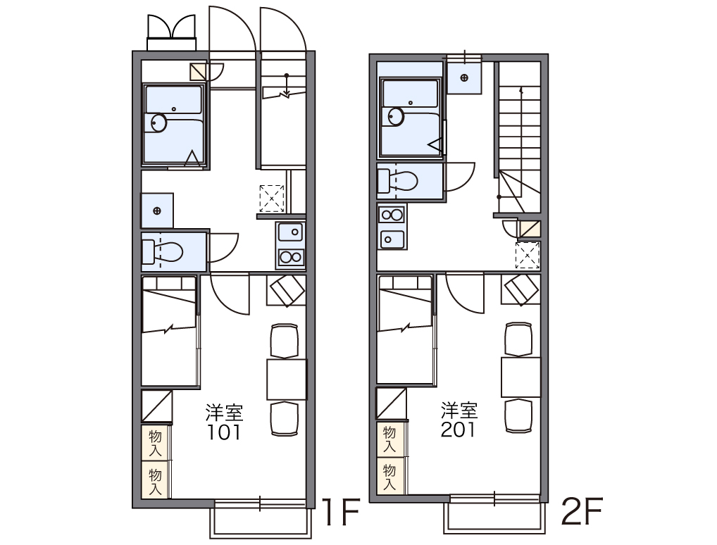 レオパレスルポ アベイユ Kの間取り
