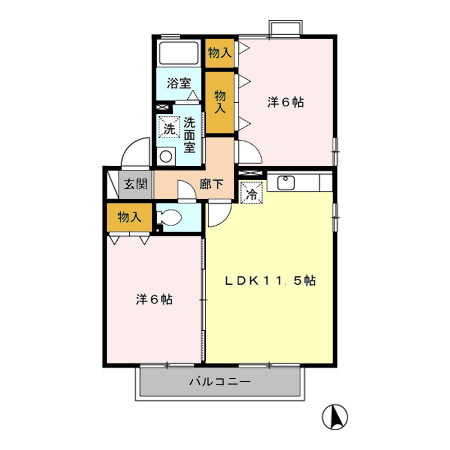 コンフォール貴船・201号室の間取り
